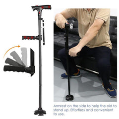 Easysist™ Foldable Crutch Foldable Adjustable Lightweight Aluminum Offset Walking Stick